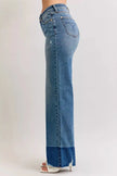 Judy Blue Raw Hem High Waist Column Straight Jeans  Style Ratio