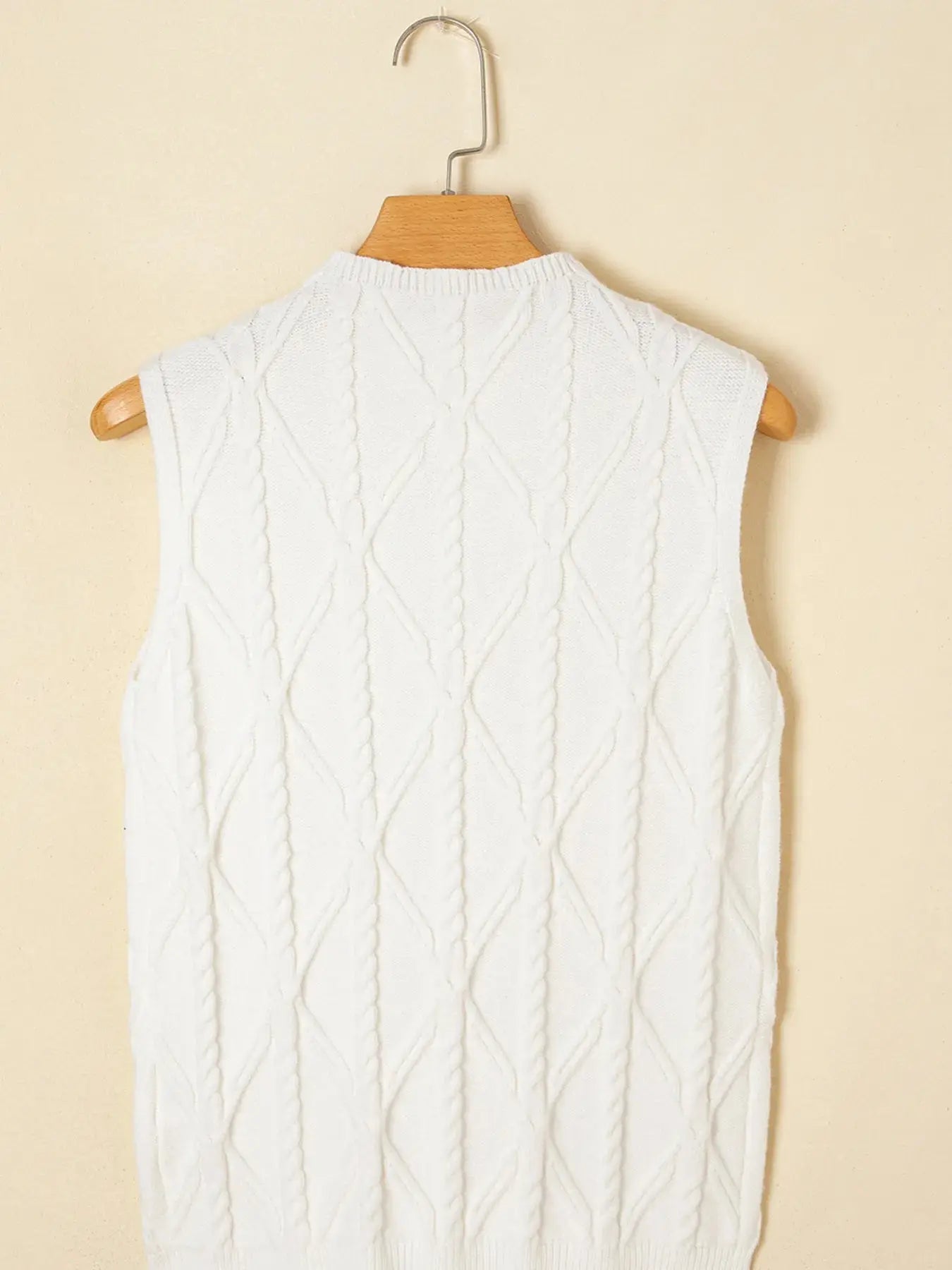 Pearled Mock Neck Textured Knit Sweater  Style Ratio