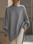 Ribbed Batwing Sleeve Oversized Sweater  Style Ratio