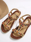 Beaded T-Strap Flat Sandals  Style Ratio