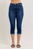 Judy Blue High Waist Capri Jeans with Single Cuff  Style Ratio