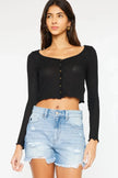 Kancan High Waist Frayed Denim Shorts  Style Ratio
