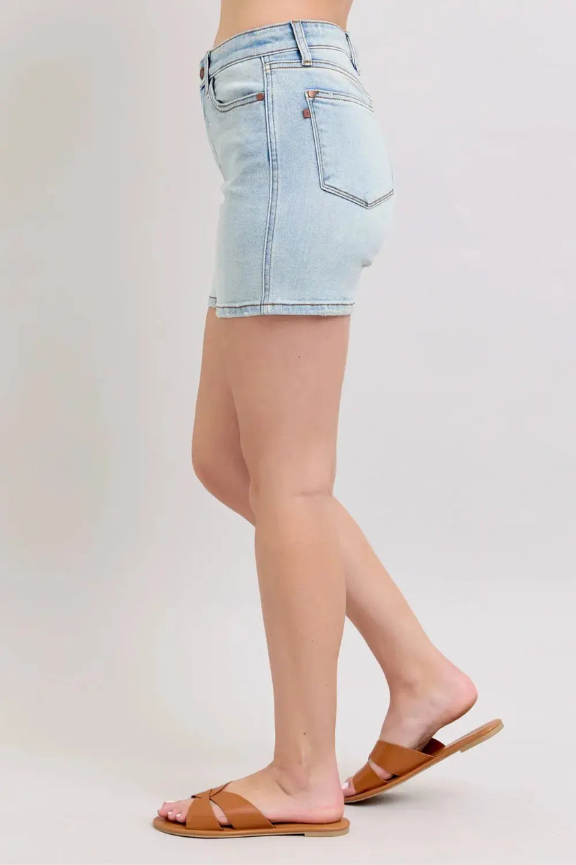 Judy Blue 2 Button Denim Shorts with Pockets  Style Ratio