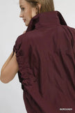 Umgee Drawstring Hem Nylon Vest with Pockets  Style Ratio