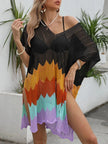 Openwork V-Neck Half Sleeve Cover-Up  Style Ratio