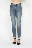 Judy Blue Full Size Tummy Control Vintage Wash Hem Destroy Skinny Jeans  Style Ratio
