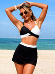 Two Tone Cami and Skort Swim Set  Style Ratio
