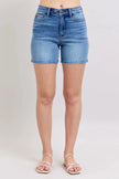 Judy Blue Full Size 2 Button Denim Shorts with Pockets Plus Size  Style Ratio