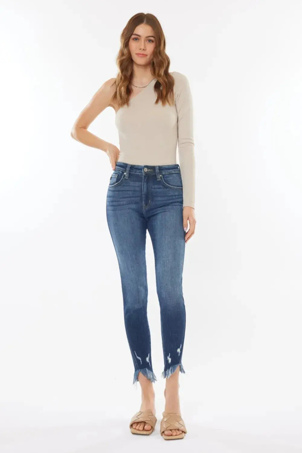 Kancan Raw Hem High Waist Cropped Jeans  Style Ratio