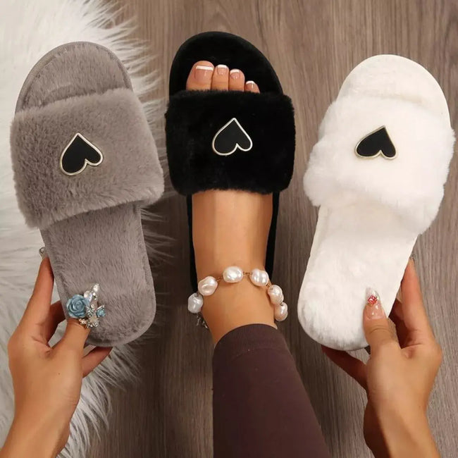Heart Open Toe Slippers  Style Ratio
