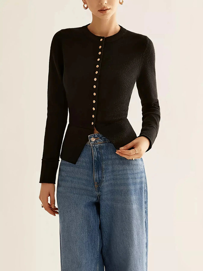 Button-Down Slim Fit Cardigan  Style Ratio