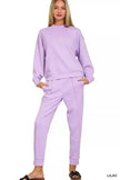 Zenana Scuba Mock Neck Sweatshirt and Joggers Set  Style Ratio