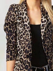 Leopard Print One Button Blazer  Style Ratio