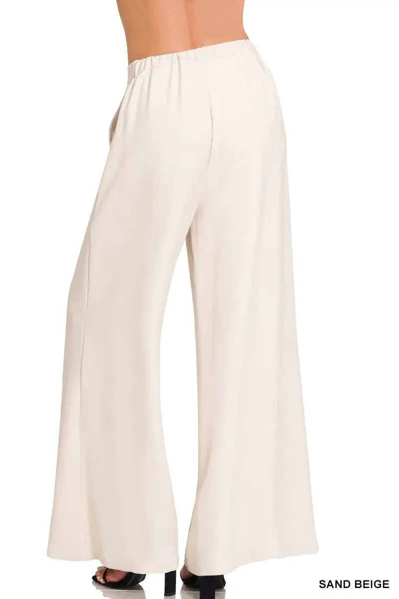 Zenana Relaxed Fit Elastic Waisted Wide Leg Pants  Style Ratio