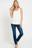 Zenana Flowy Hem Rayon Sleeveless Tank Top  Style Ratio