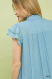Umgee Scalloped Trim Flutter Sleeve Top  Style Ratio