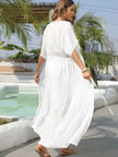 Lace Trim Plunging Beach Cover Up  Style Ratio