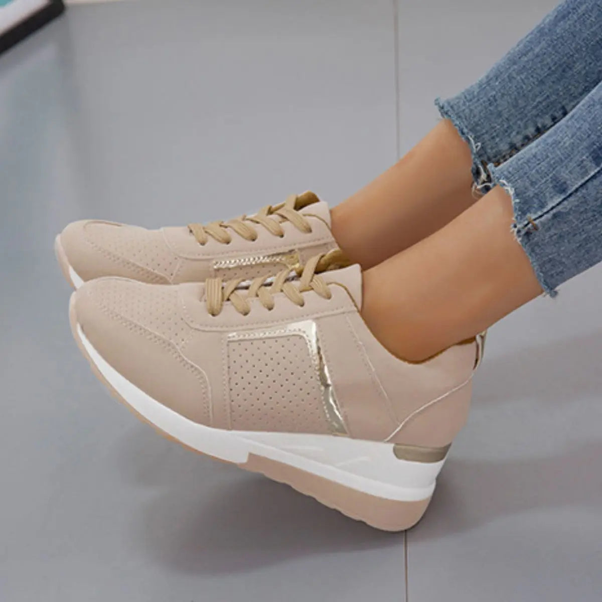 Lace Up Wedge Sneakers  Style Ratio