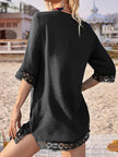 Lace Trim V-Neck Cover-Up  Style Ratio