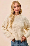 BiBi Checker Board Drop Shoulder Sweater  Style Ratio