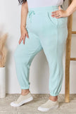 RISEN Full Size Drawstring Ultra Soft Knit Jogger  Style Ratio