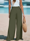 Full Size Drawstring Waist Wide Leg Pants Plus Size  Style Ratio