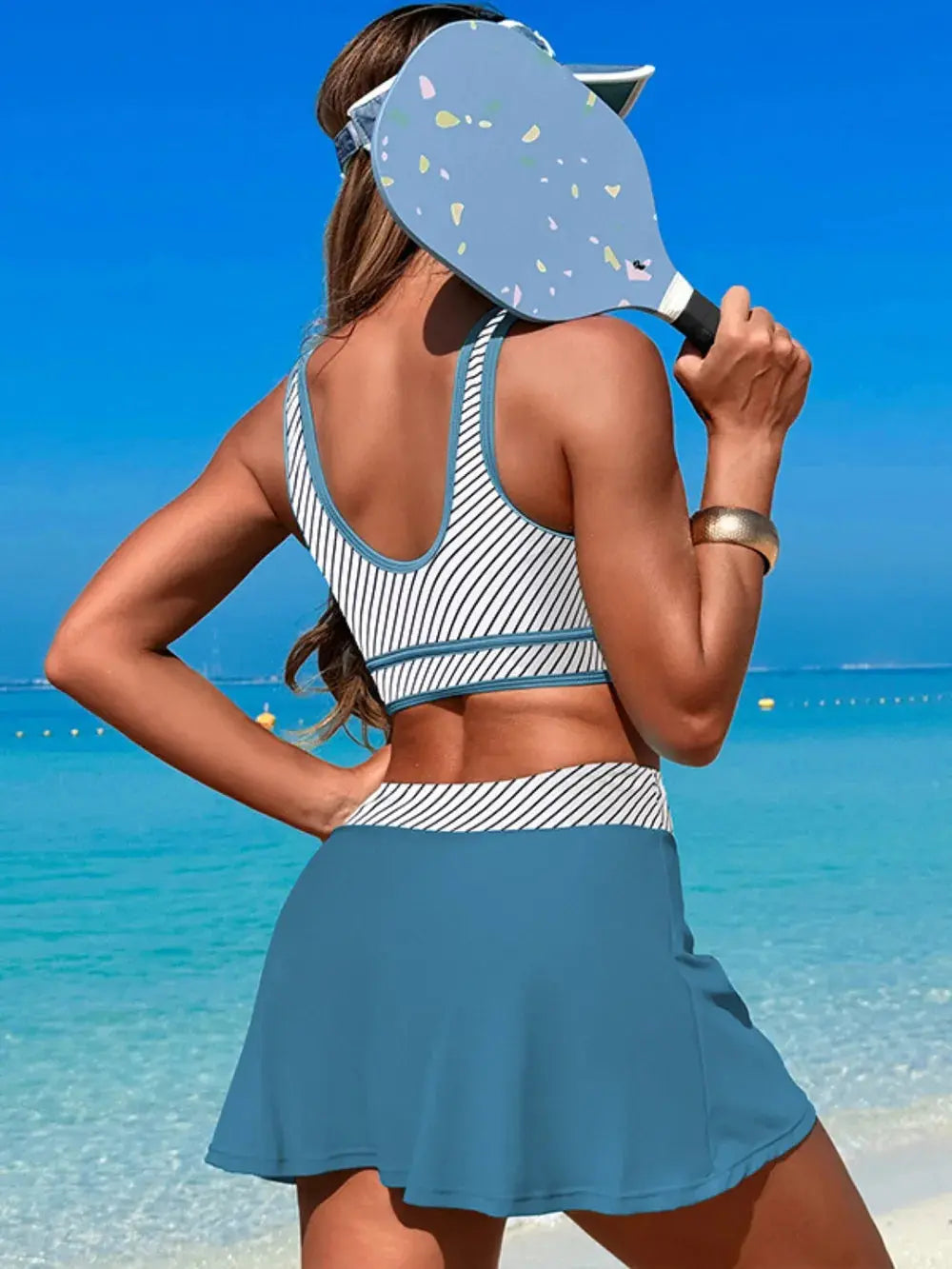 Scoop Neck Top and Skort Swim Set  Style Ratio