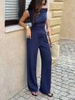 Asymmetrical Neck Top and Pants Set  Style Ratio