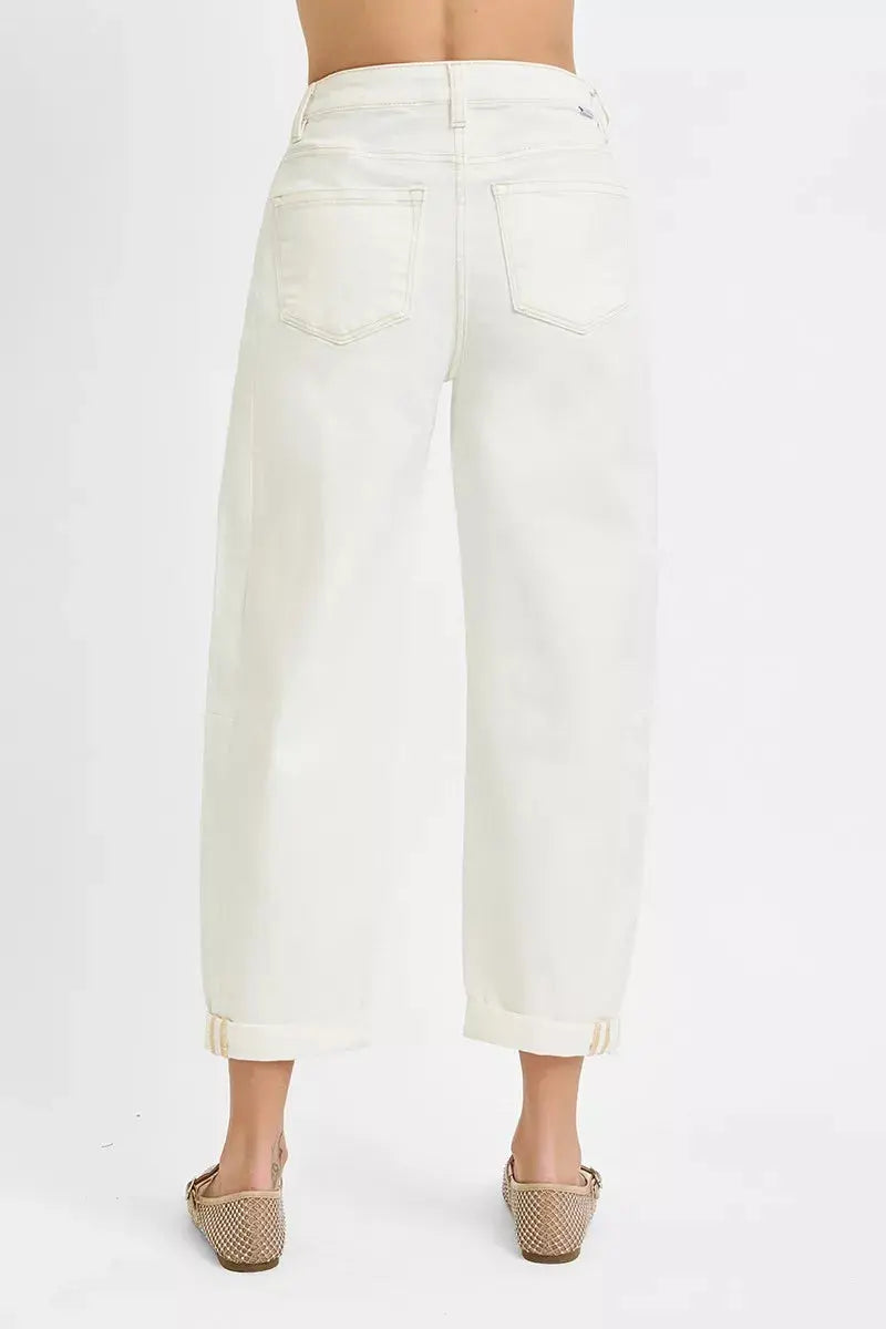 RISEN Full Size High Rise Barrel Cropped Jeans  Style Ratio