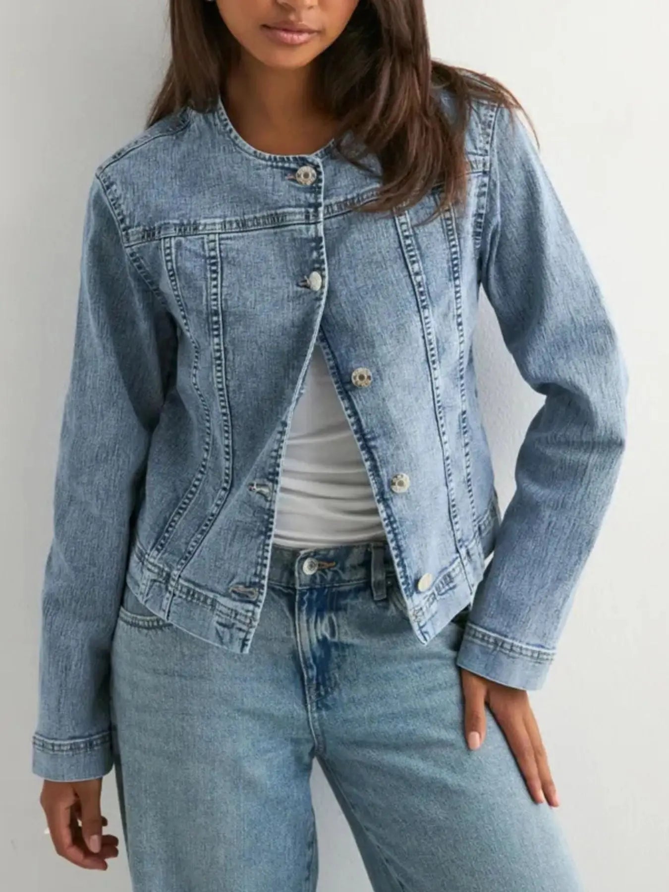 Classic Button-Down Denim Jacket  Style Ratio