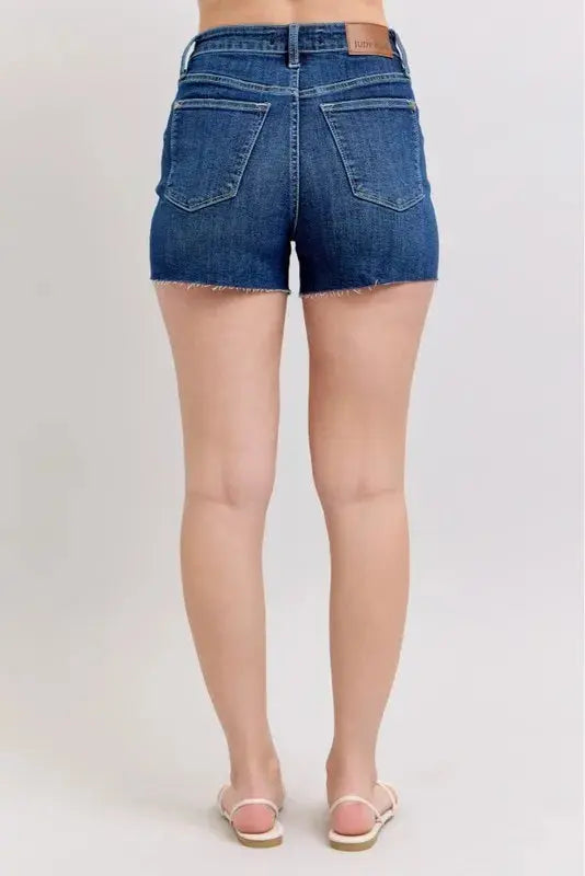 Judy Blue High Waist Criss-Cross Waistband Denim Shorts  Style Ratio