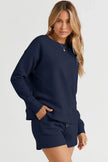 Double Take Full Size Texture Long Sleeve Top and Drawstring Shorts Set  Style Ratio
