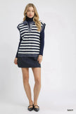Umgee Cable Knit Collared Striped Vest  Style Ratio