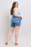 Judy Blue Full Size 2 Button Denim Shorts with Pockets Plus Size  Style Ratio