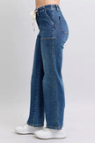 Judy Blue Drawstring Straight Jeans with Pockets  Style Ratio