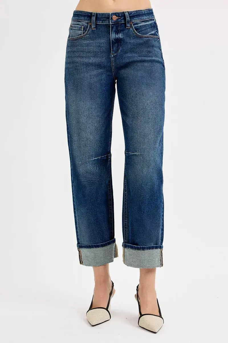 RISEN Slouchy Crop Barrel Cuffed Jeans  Style Ratio