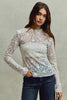 SO ME Lace 3d Effect Floral Layering Long Sleeve Top  Style Ratio