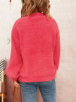 Fuzzy Button-Up Long Sleeve Cardigan  Style Ratio