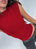 Ruched Mock Neck Sleeveless Tank Top  Style Ratio