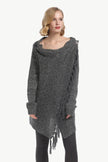 Angel Wings One-Button Tassel Tie Asymmetrical Hem Cardigan  Style Ratio