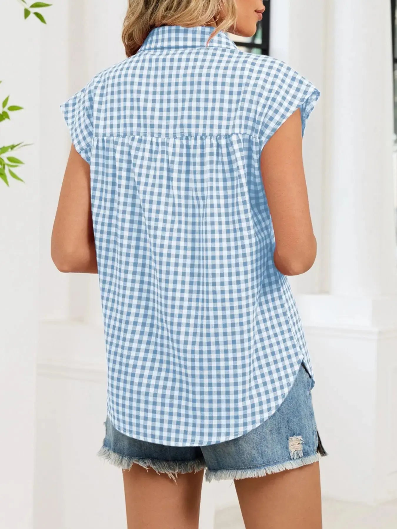 Gingham Button Down Short Sleeve Shirt  Style Ratio