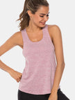Full Size Scoop Neck Wide Strap Active Tank  Style Ratio