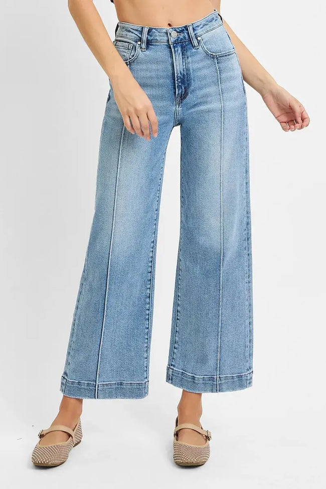 RISEN Full Size High Rise Crop Wide Leg Jeans  Style Ratio