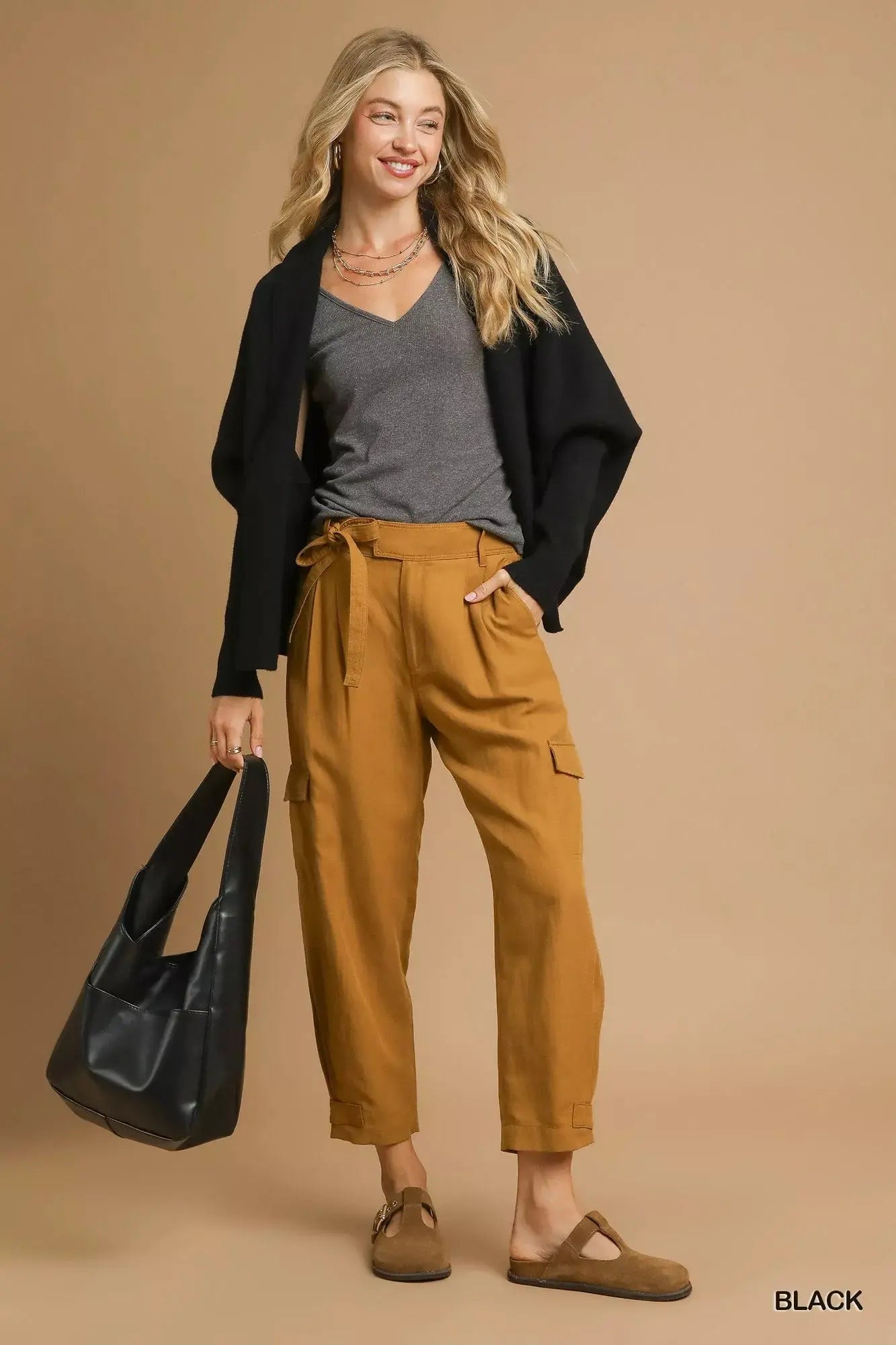 Umgee Open Front Cardigan with Front Pockets  Style Ratio