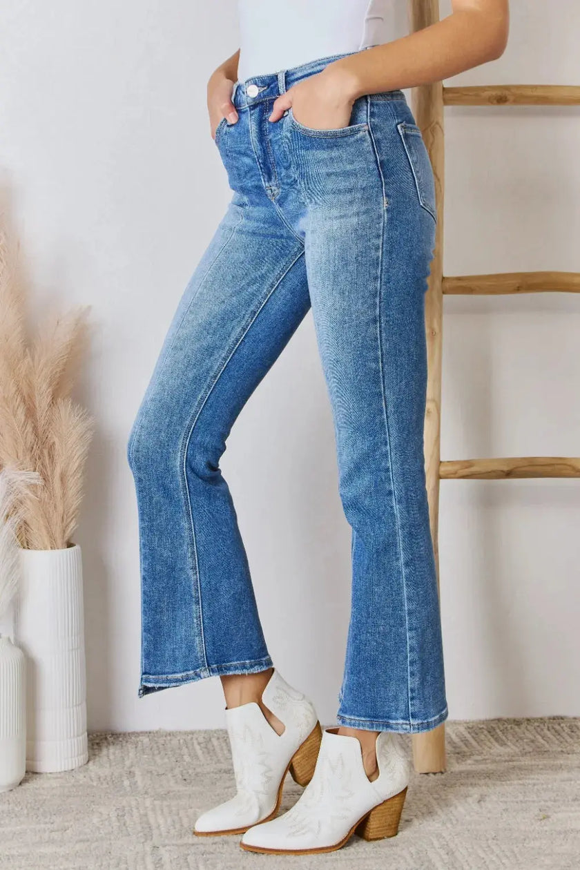 RISEN Full Size High Rise Ankle Flare Jeans  Style Ratio