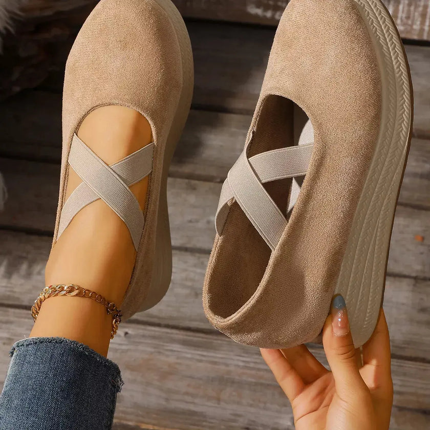 Crisscross Wedge Slip-Ons  Style Ratio