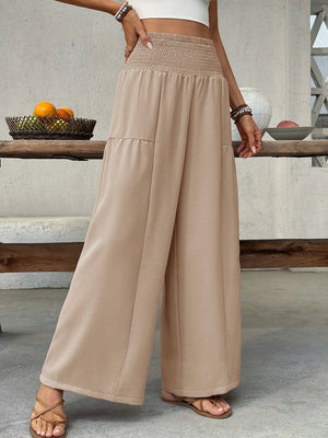 Smocked Waist Wide Leg Pants - Style Ratio