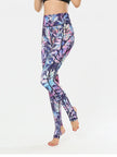 Printed Wide Waistband Active Leggings with Stirrups  Style Ratio