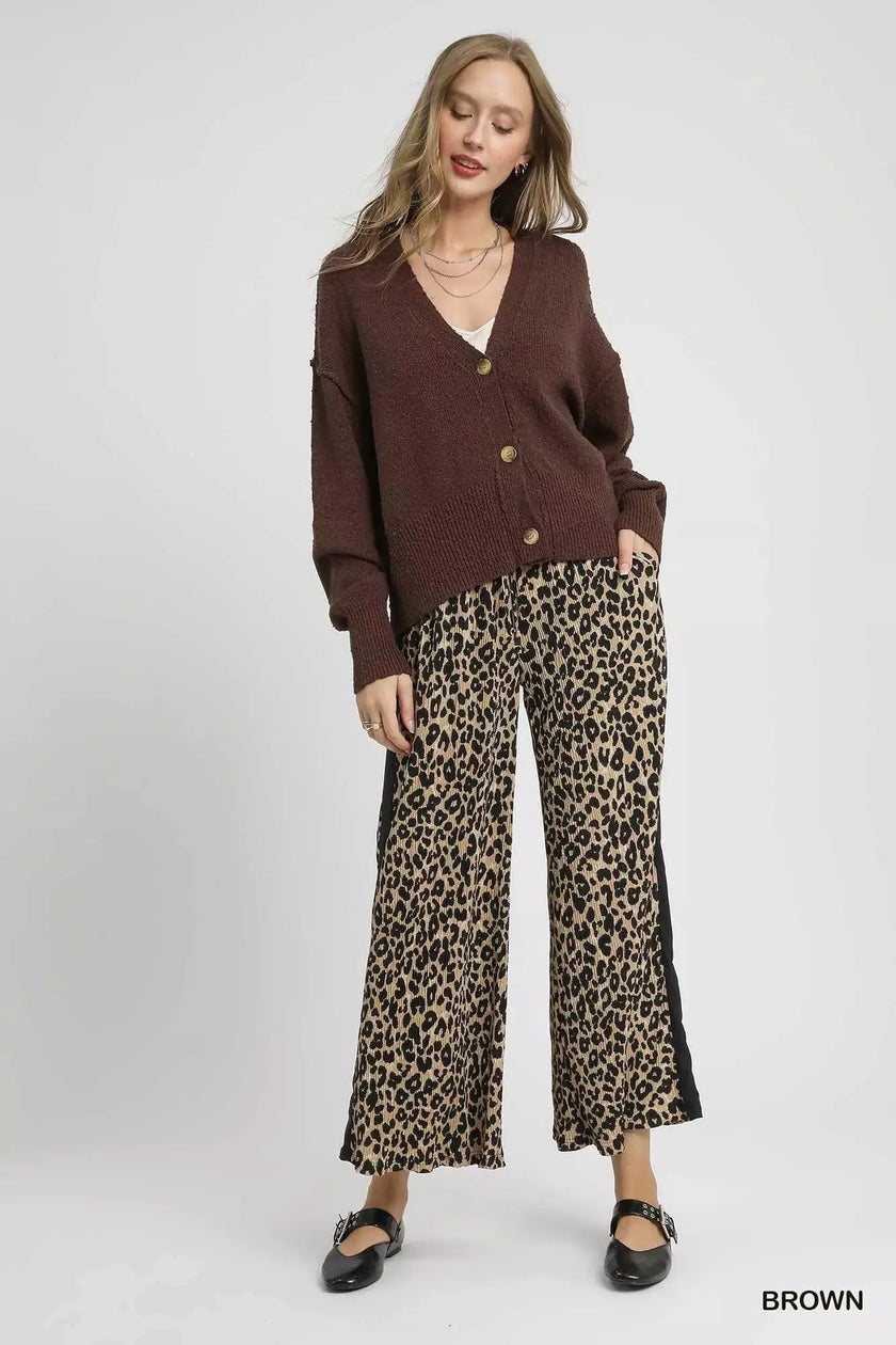Umgee Button-Front V Neck Knit Cardigan  Style Ratio