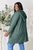 Basic Bae Full Size Hooded Sweater Cardigan  Style Ratio